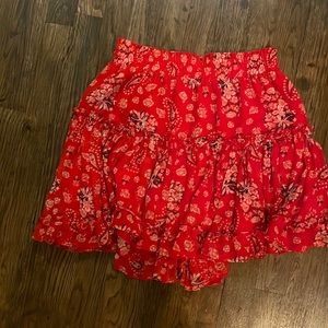 Misa Red Bandana stretchy mini skirt